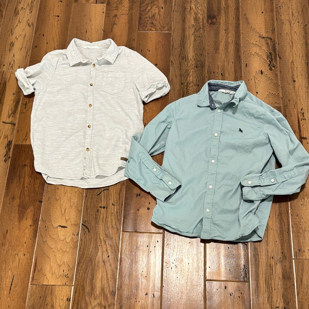 H&M Light Blue and Navy Button-Up Shirts